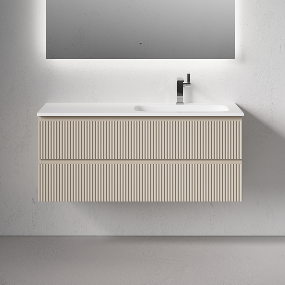 Тумба подвесная с раковиной-столешницей Sancos Snob R 120 см SNR120RCE, Beige soft (раковина Grace CN7021) фото 