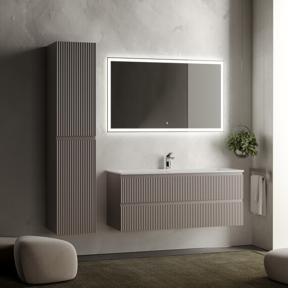 Тумба подвесная с раковиной Sancos Snob R 120 см SNR120SM, Doha soft (раковина Grace CN7017) фото 6