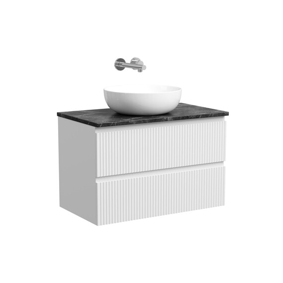 Тумба подвесная с раковиной Sancos Snob R 80 см SNR80W, Bianco (раковина Element CN5024, столешница TT80A1) фото 