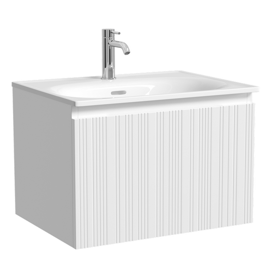 Тумба подвесная с раковиной Sancos Code 60 см CD60W, белый матовый (раковина Sabo CN13001) фото 