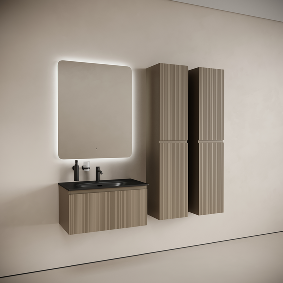 Тумба подвесная с раковиной Sancos Code 80 см CD80GB, серо-бежевый (раковина Sabo CN13002MB) фото 5