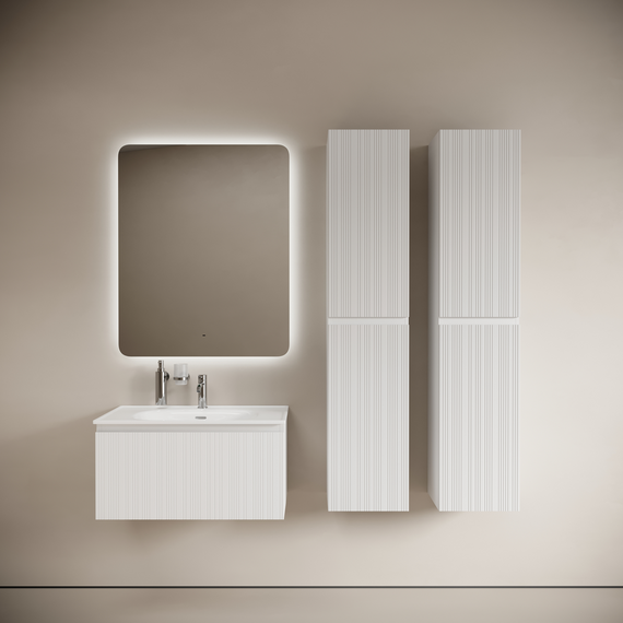 Тумба подвесная с раковиной Sancos Code 80 см CD80W, белый матовый (раковина Sabo CN13002) фото 5