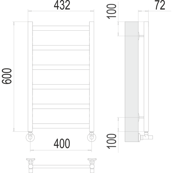 Полотенцесушитель водяной Terminus Аврора П6 400x600 мм 4670078529879 фото 3