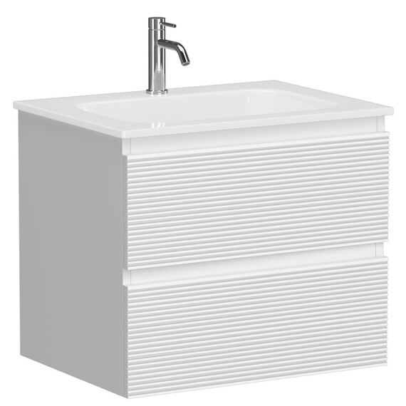 Тумба подвесная с раковиной Sancos Folk 60 см FL60W, Bianco (раковина Grace CN7011) фото 