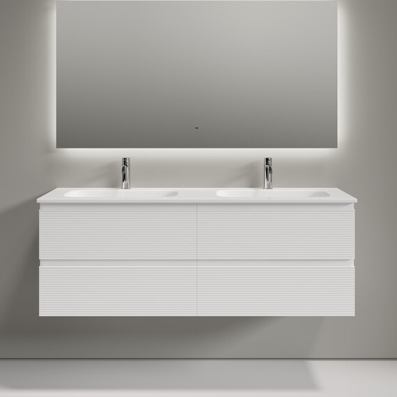 Тумба подвесная с раковиной-столешницей Sancos Folk 140 см FL70W, Bianco (раковина Grace CN7022) фото 
