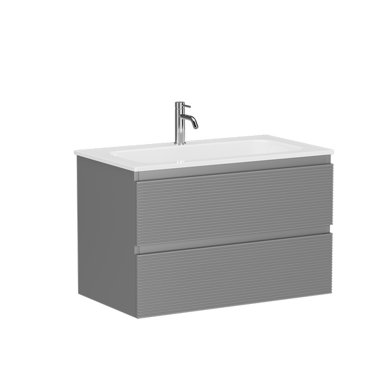 Тумба подвесная с раковиной Sancos Folk 80 см FL80ES, Ergraut soft (раковина Grace CN7012) фото 