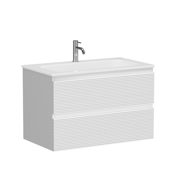 Тумба подвесная с раковиной Sancos Folk 80 см FL80W, Bianco (раковина Grace ​CN7012) фото 