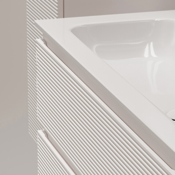 Тумба подвесная с раковиной Sancos Folk 80 см FL80W, Bianco (раковина Grace ​CN7012) фото 5