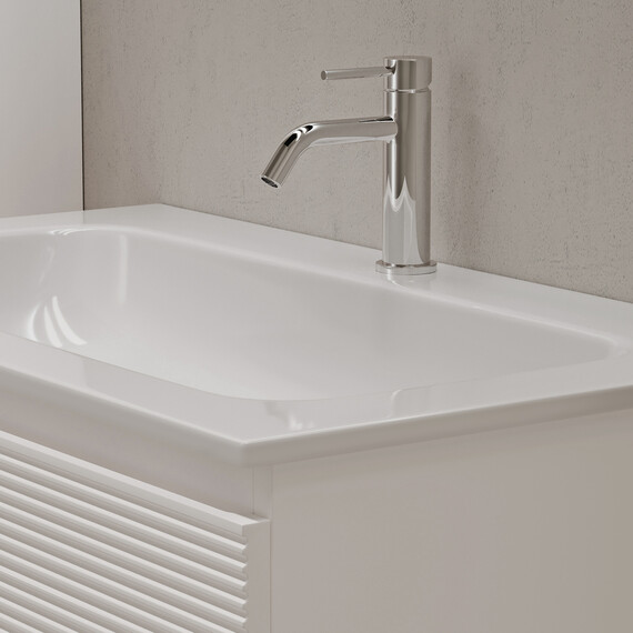 Тумба подвесная с раковиной Sancos Folk 80 см FL80W, Bianco (раковина Grace ​CN7012) фото 4