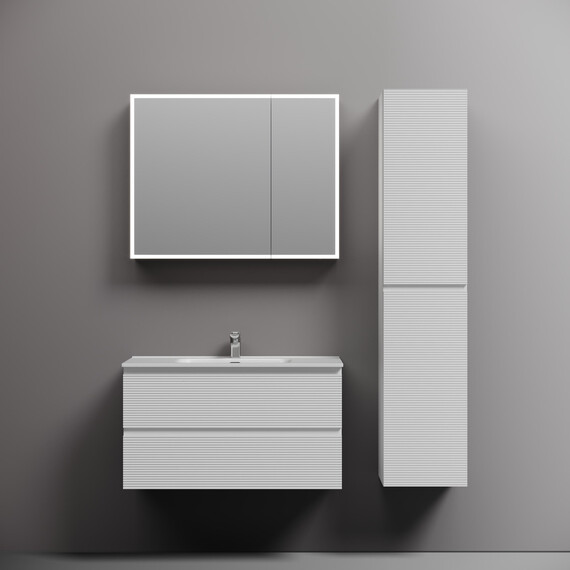 Тумба подвесная с раковиной-столешницей Sancos Folk 90 см FL90W, Bianco (раковина Element​​ CN7002) фото 6
