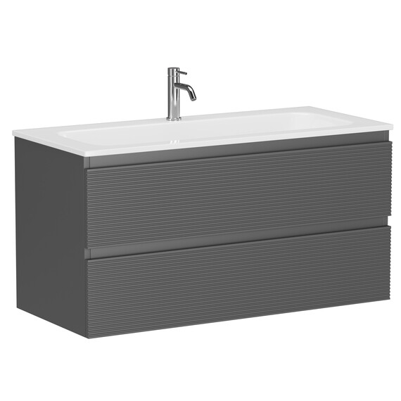 Тумба подвесная с раковиной Sancos Folk 100 см FL100GS, Grey soft (раковина Grace ​CN7013​) фото 