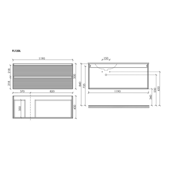 Тумба подвесная с раковиной-столешницей Sancos Folk 120 см FL120LW, Bianco (раковина Grace ​CN7020​) фото 10
