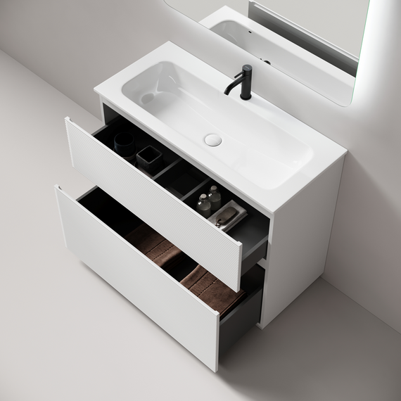 Тумба напольная с раковиной Sancos Folk Floor 100 см FL100FW, Bianco (раковина Grace CN7013) фото 4