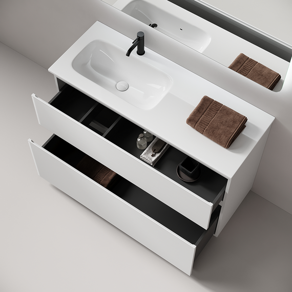 Тумба напольная с раковиной-столешницей Sancos Folk Floor 120 см FL120FLW, Bianco (раковина Grace CN7020) фото 4