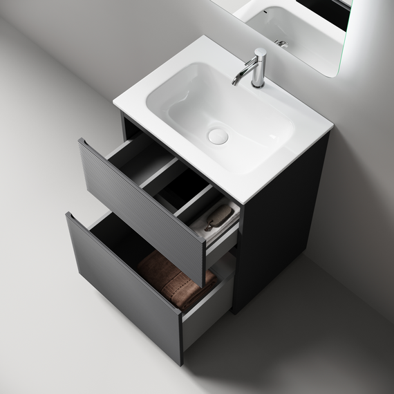 Тумба напольная с раковиной Sancos Folk Floor 60 см FL60FGS, Grey soft (раковина Grace CN7011) фото 4