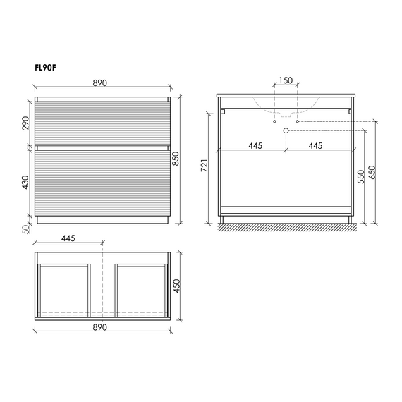 Тумба напольная с раковиной Sancos Folk Floor 90 см FL90FES, Ergraut soft (раковина Grace CN7019) фото 10