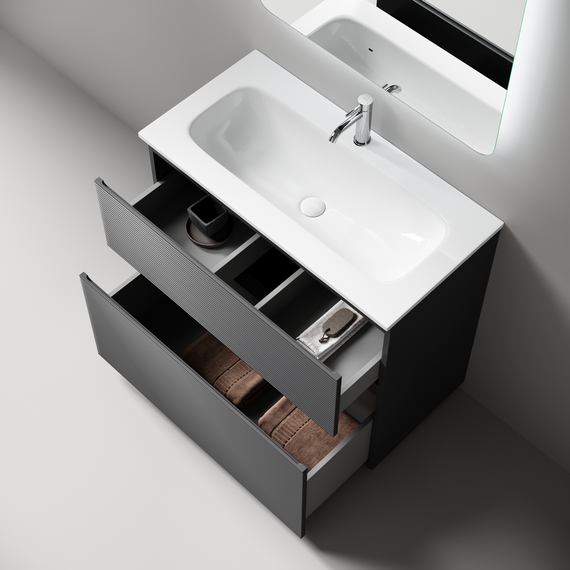 Тумба напольная с раковиной Sancos Folk Floor 90 см FL90FGS, Grey soft (раковина Grace CN7019) фото 4