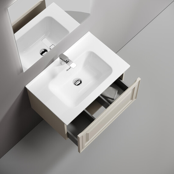 Тумба подвесная с раковиной Sancos Very 70 см VR70CE, Beige soft (раковина Element ​CN7007​) фото 4