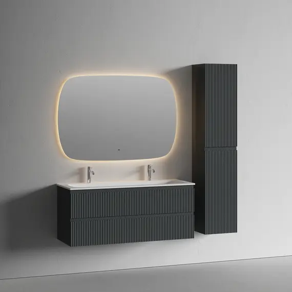 Тумба подвесная с раковиной Sancos Snob R 120 см SNR120MDH, тёмный антрацит матовый (раковина Grace CN7016) фото 6