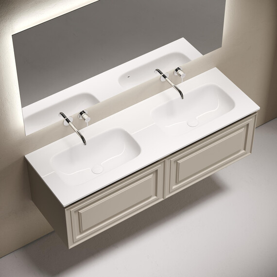 Тумба подвесная с раковиной-столешницей Sancos Very 140 см VR70CE, Beige soft (раковина Grace CN7022wx​) фото 4