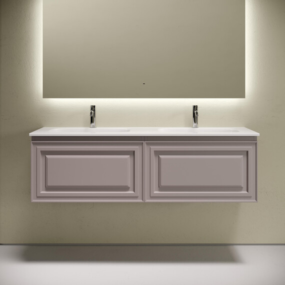 Тумба подвесная с раковиной-столешницей Sancos Very 140 см VR70SM, Doha soft (раковина Grace ​CN7022​) фото 