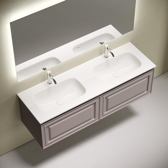Тумба подвесная с раковиной-столешницей Sancos Very 140 см VR70SM, Doha soft (раковина Grace ​CN7022​) фото 3