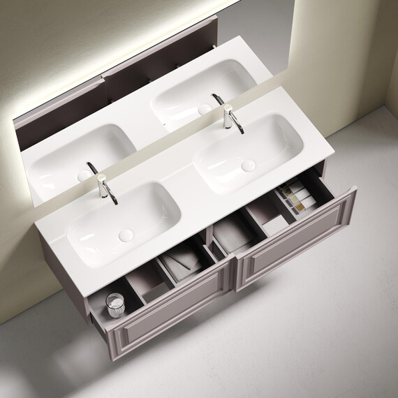 Тумба подвесная с раковиной-столешницей Sancos Very 140 см VR70SM, Doha soft (раковина Grace ​CN7022​) фото 4