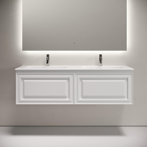 Тумба подвесная с раковиной-столешницей Sancos Very 140 см VR70W, Bianco (раковина Grace ​CN7022​) фото 