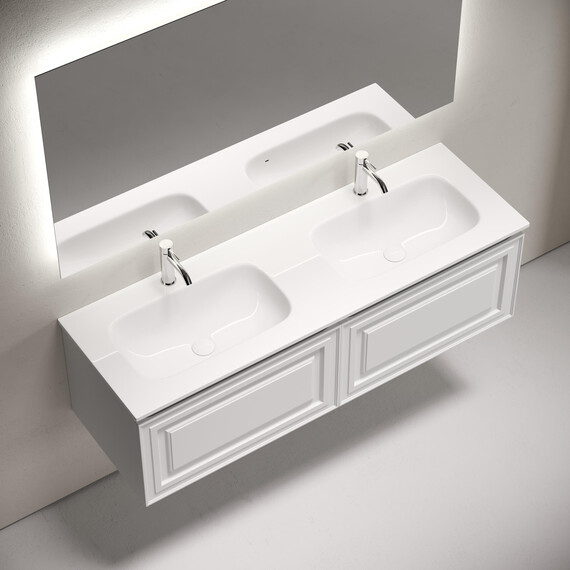 Тумба подвесная с раковиной-столешницей Sancos Very 140 см VR70W, Bianco (раковина Grace ​CN7022​) фото 4