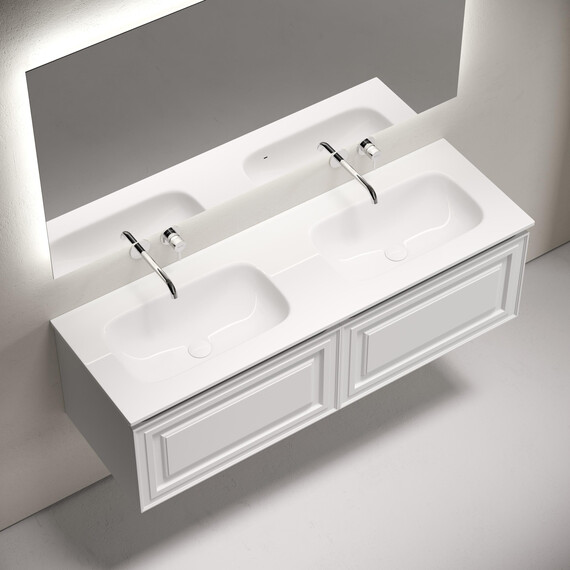 Тумба подвесная с раковиной-столешницей Sancos Very 140 см VR70W, Bianco (раковина Grace ​CN7022wx​) фото 4