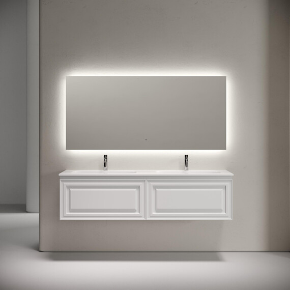 Тумба подвесная с раковиной-столешницей Sancos Very 160 см VR80W, Bianco (раковина Grace ​CN7023​) фото 6