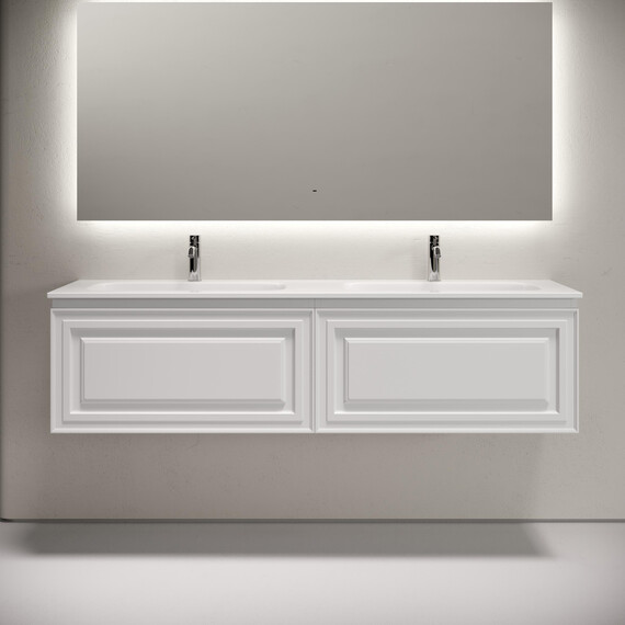 Тумба подвесная с раковиной-столешницей Sancos Very 160 см VR80W, Bianco (раковина Grace ​CN7023​) фото 