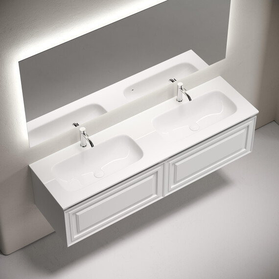 Тумба подвесная с раковиной-столешницей Sancos Very 160 см VR80W, Bianco (раковина Grace ​CN7023​) фото 3