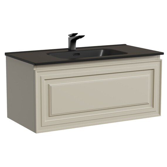 Тумба подвесная с раковиной-столешницей Sancos Very 90 см VR90CE, Beige soft (раковина Element ​CN7002MB​) фото 2