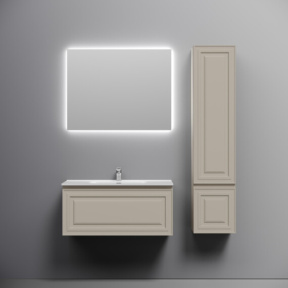Тумба подвесная с раковиной-столешницей Sancos Very 90 см VR90CE, Beige soft (раковина Element ​CN7002​) фото 6