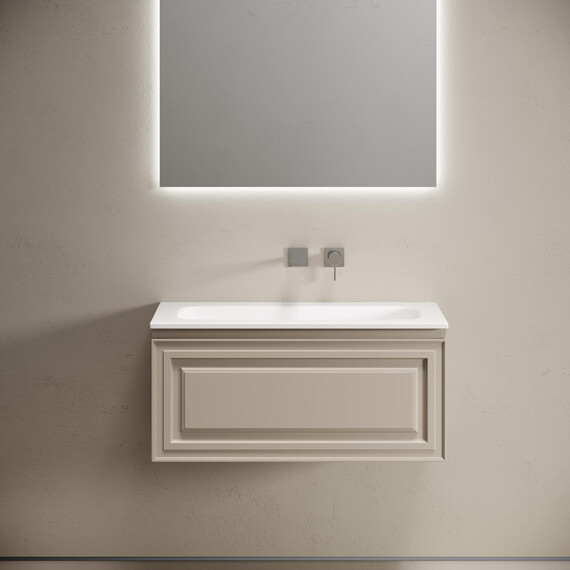 Тумба подвесная с раковиной Sancos Very 90 см VR90CE, Beige soft (раковина Grace ​CN7019wx​) фото 