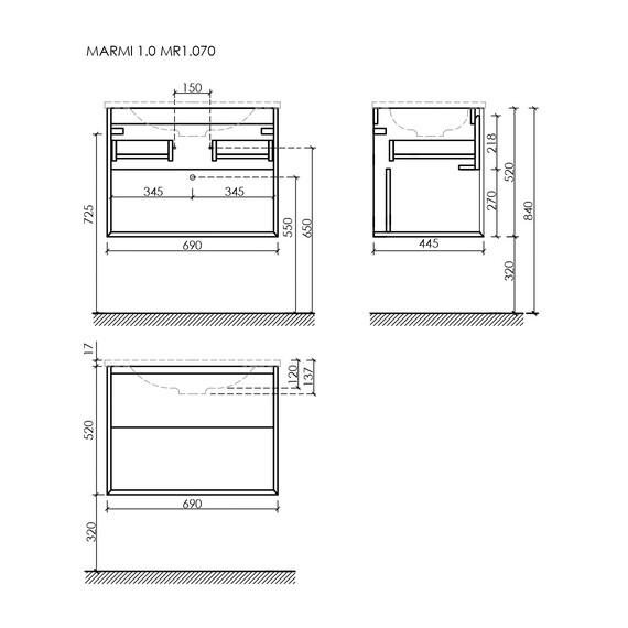 Тумба подвесная с раковиной Sancos Nature 1.0 70 см MR1.070EG, дуб галифакс натуральный (раковина Element ​CN7007) фото 7