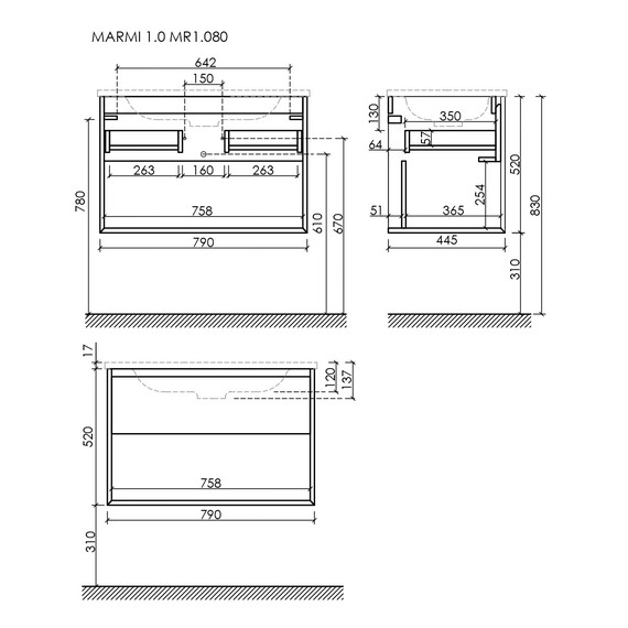 Тумба подвесная с раковиной Sancos Nature 1.0 80 см MR1.080ECH, дуб чарльстон (раковина Grace ​CN7012) фото 10