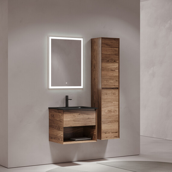 Тумба подвесная с раковиной Sancos Nature 1.0 60 см MR1.060ECH, дуб чарльстон (раковина Grace CN7011MB) фото 6