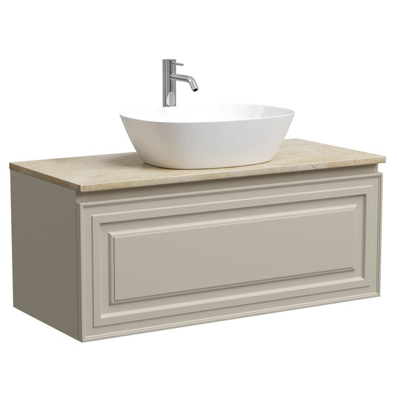 Тумба подвесная с раковиной Sancos Very 100 см VR100CE, Beige soft (раковина Element CN5005, столешница TT100A2X) фото 
