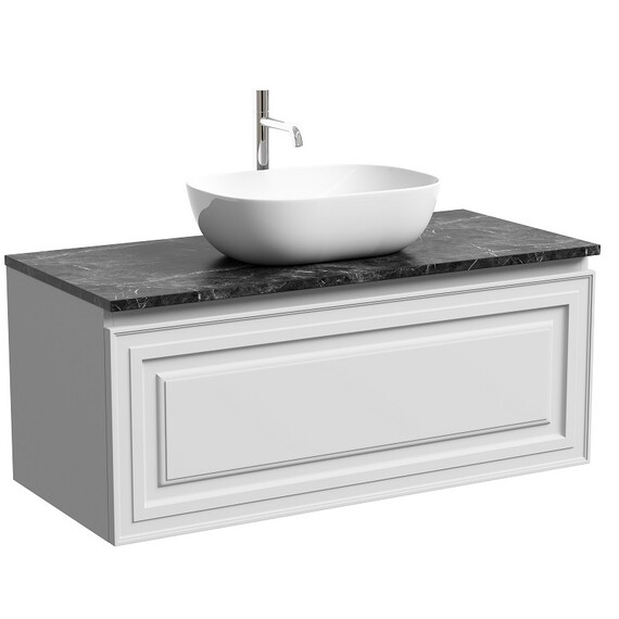 Тумба подвесная с раковиной Sancos Very 100 см VR100W, Bianco (раковина Element CN6009, столешница TT100A1X) фото 