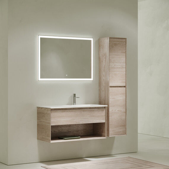 Тумба подвесная с раковиной-столешницей Sancos Nature 1.0 100 см MR1.0100REG, дуб галифакс натуральный (раковина Grace ​CN7015) фото 7