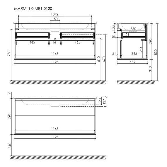 Тумба подвесная с раковиной Sancos Nature 1.0 120 см MR1.0120ECH, дуб чарльстон (раковина Grace ​CN7017MB) фото 8