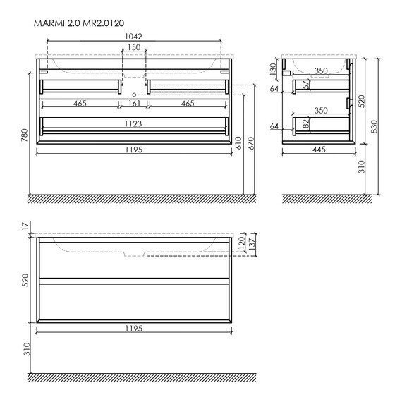 Тумба подвесная с раковиной Sancos Nature 2.0 120 см MR2.0120ECH, дуб чарльстон (раковина Grace ​CN7016) фото 7