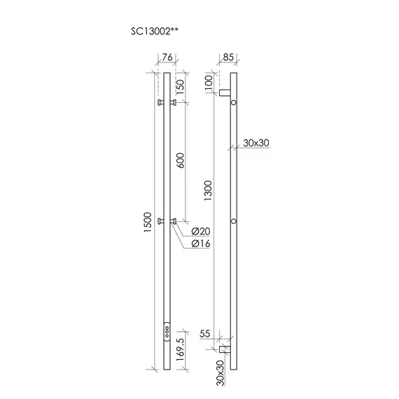 Полотенцесушитель электрический Sancos Linn 1500 мм SC13002BG (скрытое подключение) брашированное золото фото 8