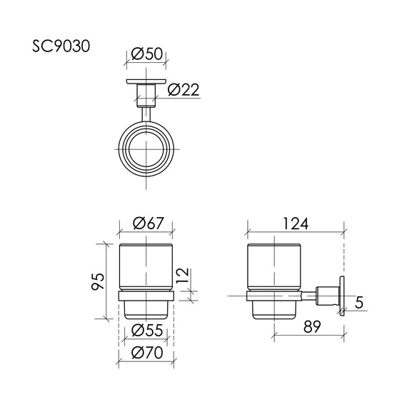 Стакан для зубных щеток Sancos Base SC9030BN, цвет брашированный никель фото 2