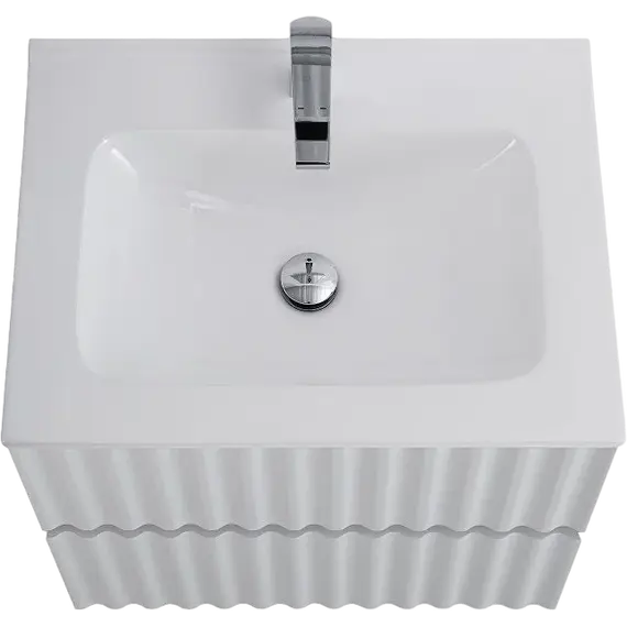 Тумба подвесная с раковиной Art&Max Elegant AM-ELEGANT-600-2C-SO-BM-LED 60 см (раковина AM7110-60) белый матовый фото 3