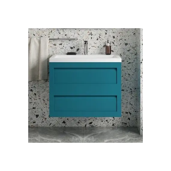 Тумба подвесная с раковиной Art&Max Платино AM-Platino-750-2C-SO-TM 75 см (раковина AM-LAV-750-MR-A) бирюзовый матовый фото 7