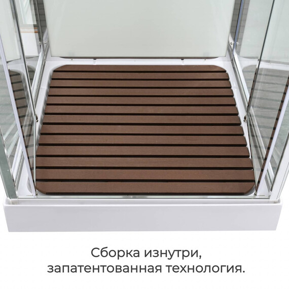 Душевая кабина Avacan 100x100 см V2010N, хром/прозрачное (безсиликоновая сборка) фото 4