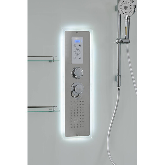 Гидробокс Avacan 90x90 см V2090LED, хром/прозрачное (безсиликоновая сборка) фото 13